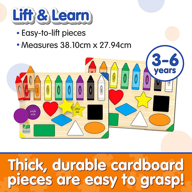 Thick, durable cardboard pieces are easy to grasp!