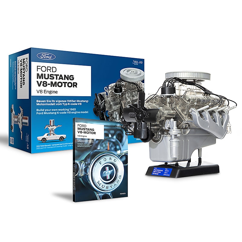FRANZIS Ford Mustang V8 Model Engine Product, Pack and Manual