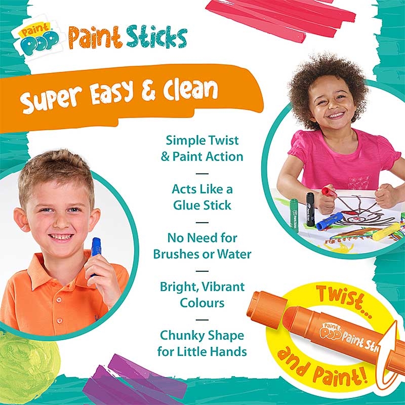 Paint Pop Paint Sticks - Super Easy & Clean