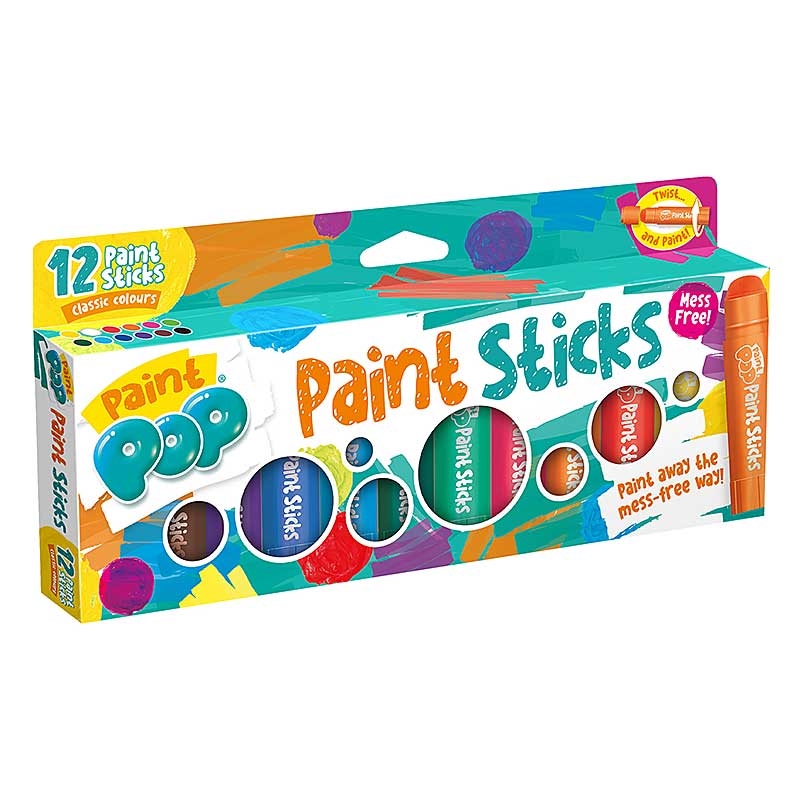Paint Pop Paint Sticks 12 Pack Classic Colours Pack