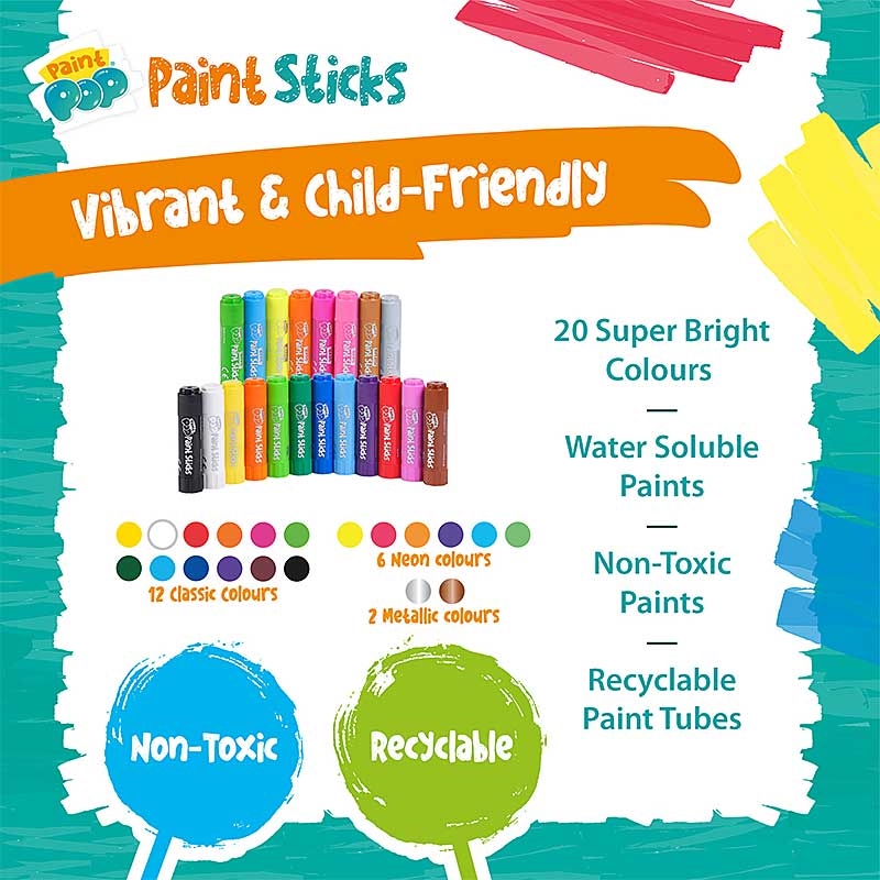 Paint Pop Paint Sticks - Vibrant & Child Friendly