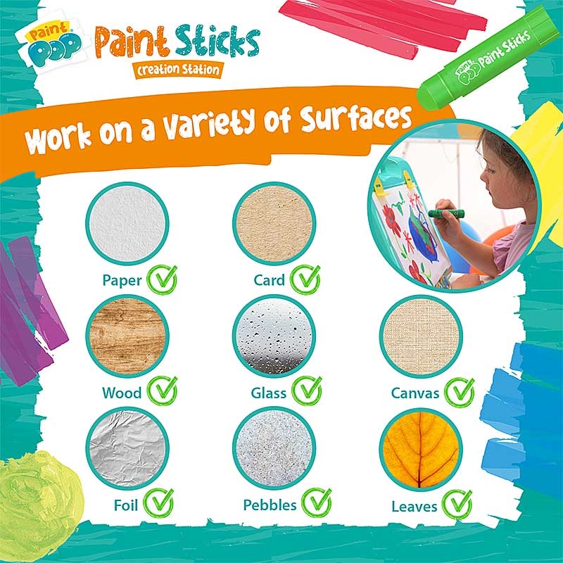 Paint Pop Paint Sticks - Work on a variety of surfaces