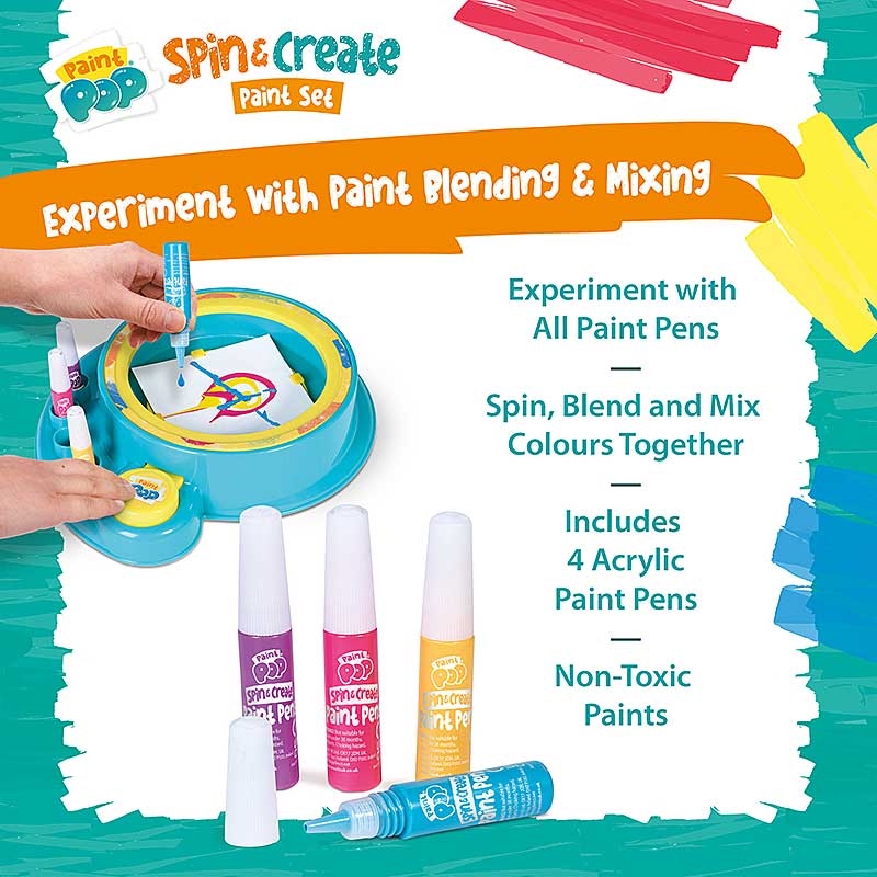 Paint Pop Spin & Create Paint Set - Experiment with Paint Blending & Mixing