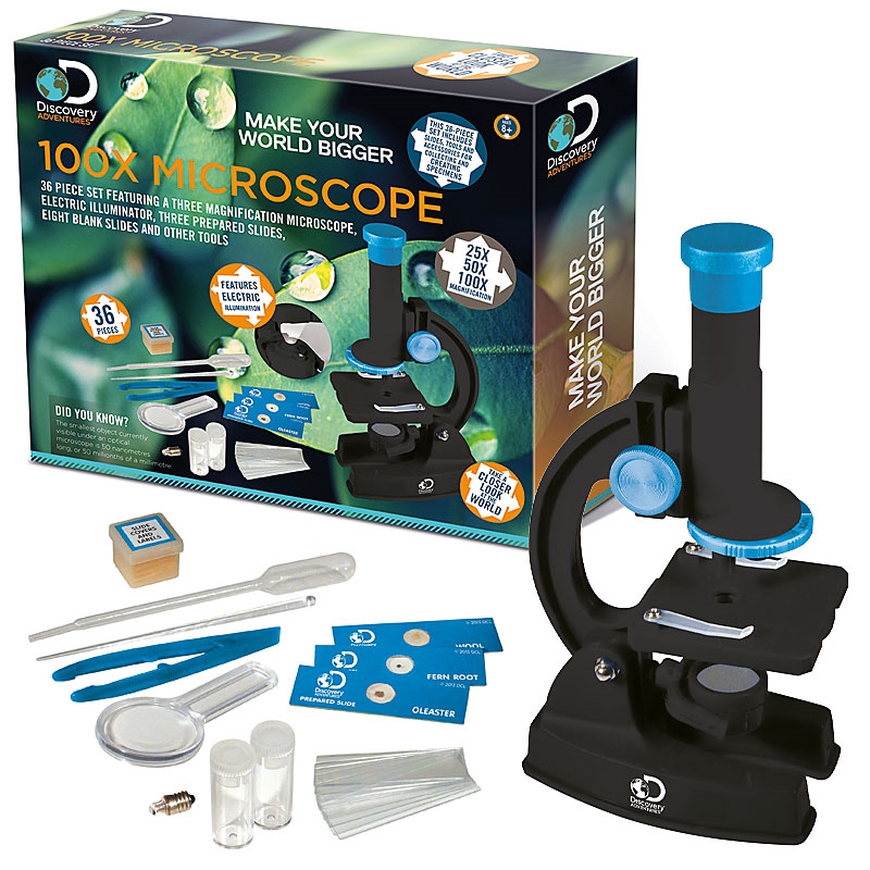 Discovery Adventures 100x Microscope Product Pack Contents