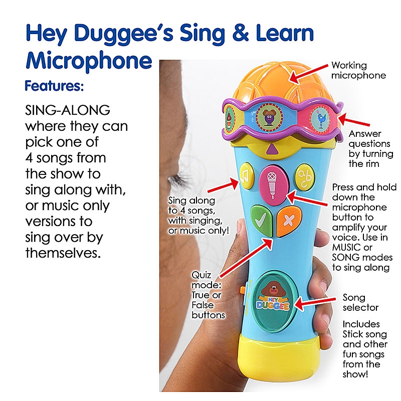 Hey Duggee Sing and Learn Microphone - Features