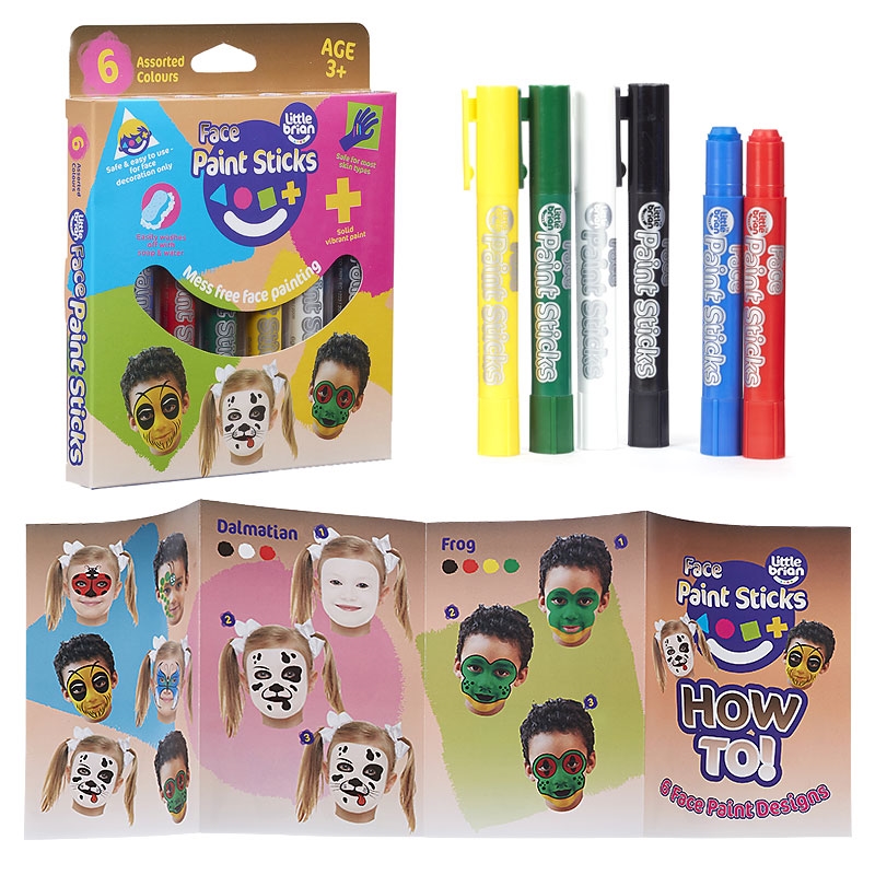 Face Paint Sticks - 6 pack, pens and booklet