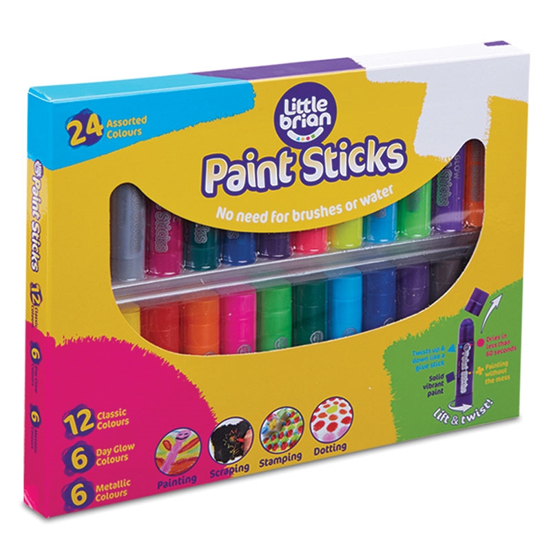Paint Sticks - 24 Assorted Colours Pack