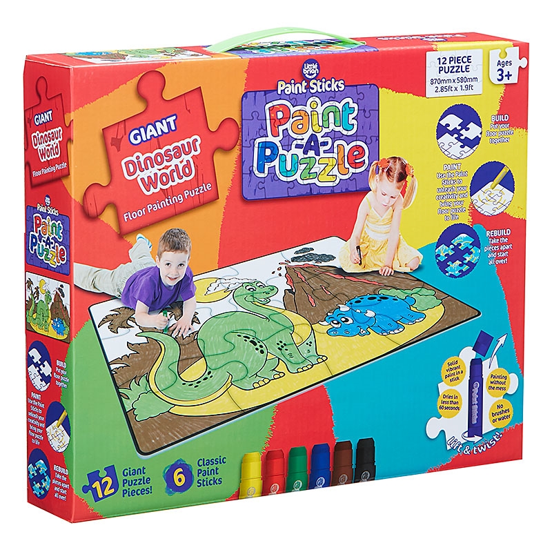 Dinosaur World Paint Sticks Paint-A-Puzzle Pack
