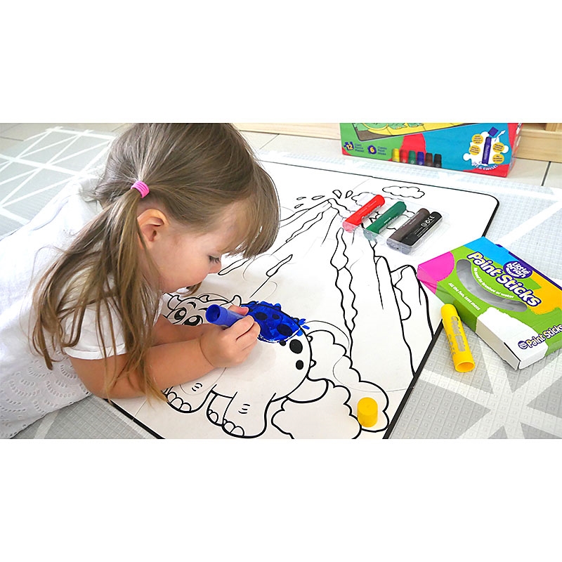 Dinosaur World Paint Sticks Paint-A-Puzzle Child Colouring