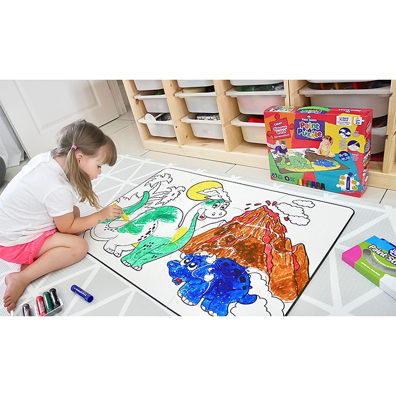 Dinosaur World Paint Sticks Paint-A-Puzzle Child Colouring in