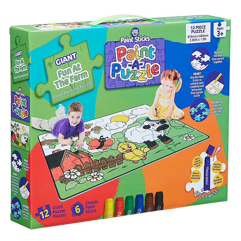 Fun at the Farm Paint Sticks Paint-A-Puzzle Pack