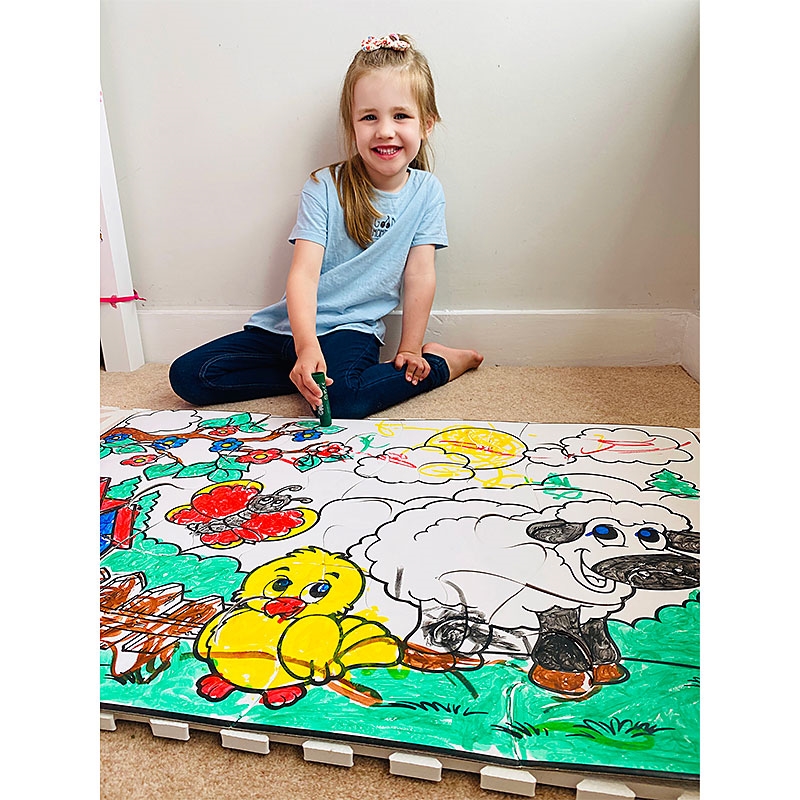 Fun at the Farm Paint Sticks Paint-A-Puzzle Half Coloured