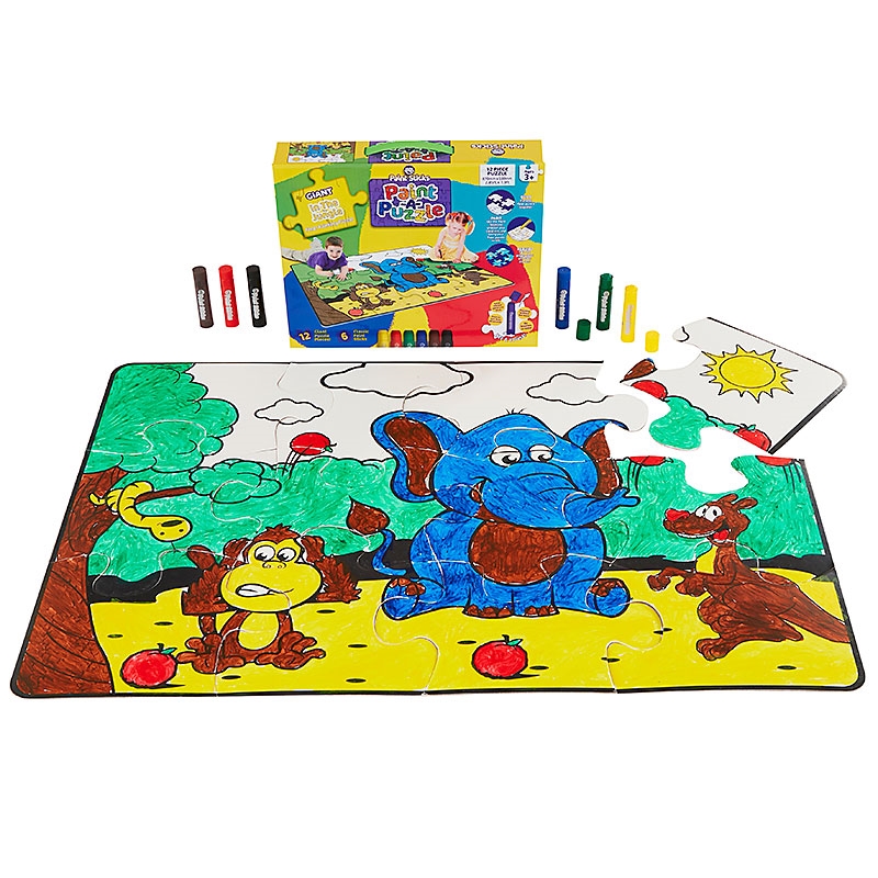 In the Jungle Paint Sticks Paint-A-Puzzle Pack and Product