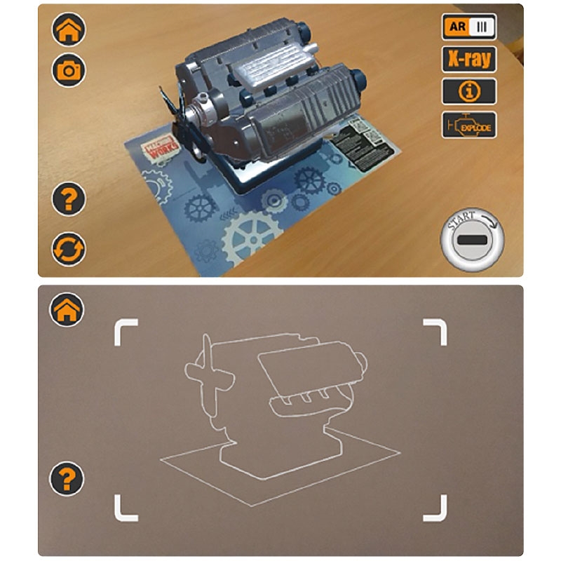 Machine Works V8 Engine AR Smart Phone App Screenshots