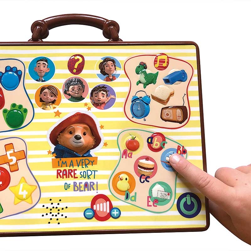 Paddington's Learning Suitcase Interacting with Product Close up