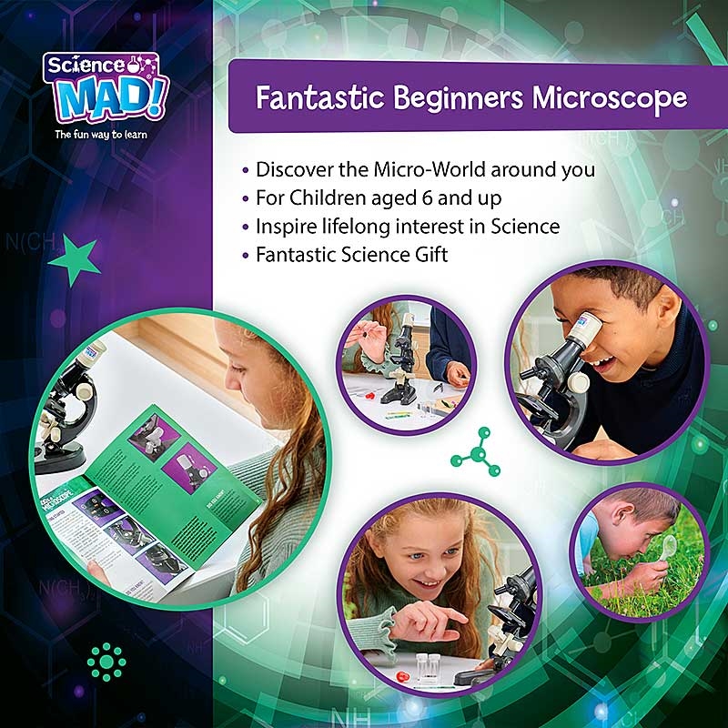 Science Mad 100x Microscope - Fantastic Beginners Microscope