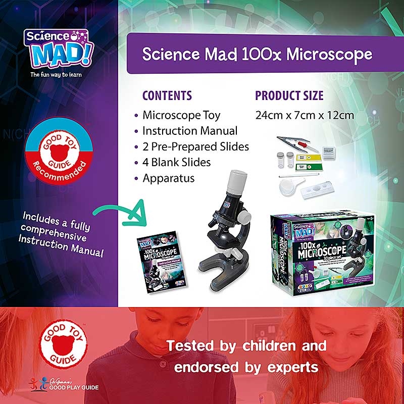 Science Mad 100x Microscope - Contents