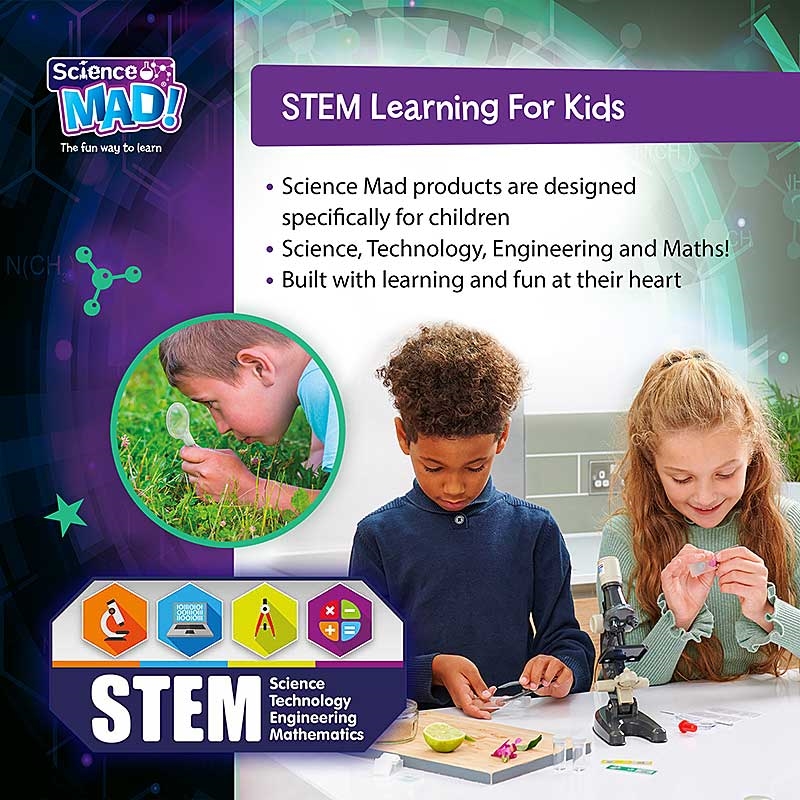 Science Mad 100x Microscope - STEM Learning for Kids