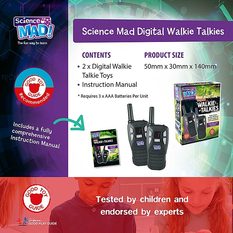 Science Mad Digital Walkie Talkies - Contents