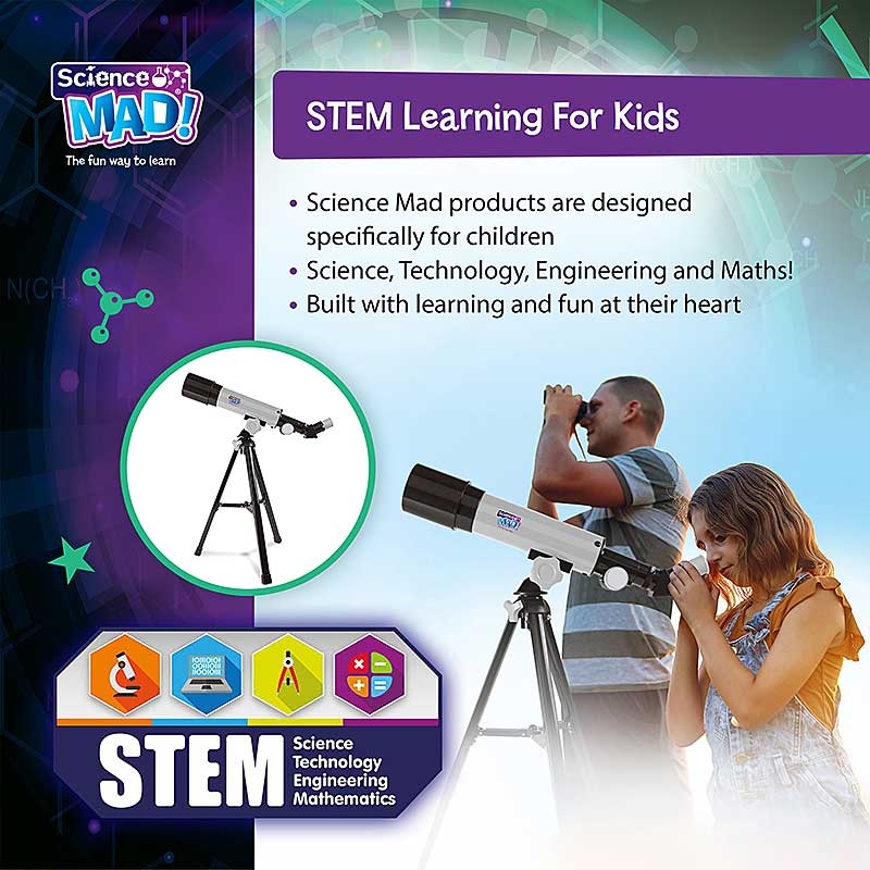 Science Mad 50mm Astronomical Telescope - STEM Learning for Kids