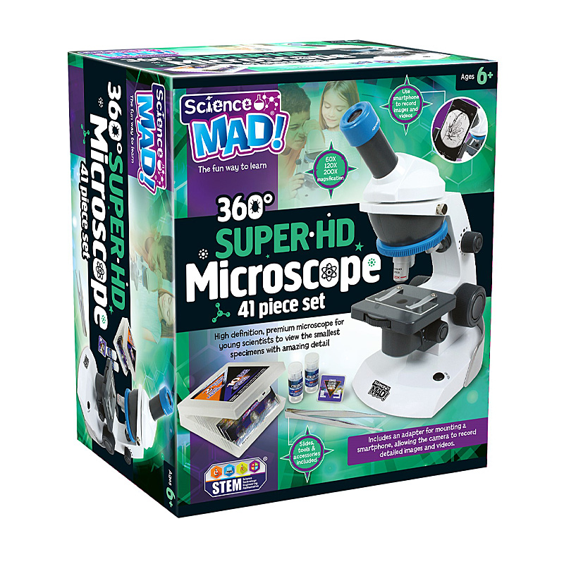 Science Mad 360° Super HD Microscope - Pack