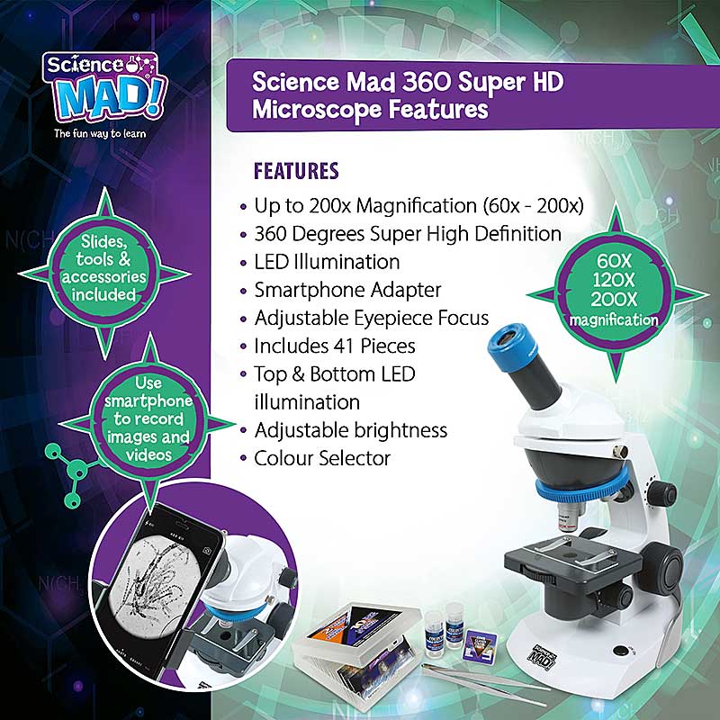 Science Mad 360° Super HD Microscope - Features