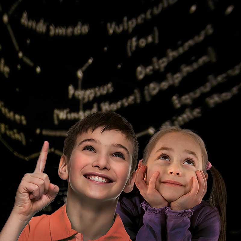 Science Mad Star Globe Planetarium - Kids looking up at Ceiling