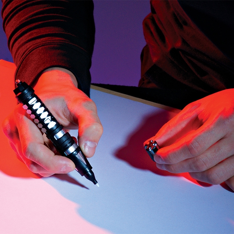 SpyX Night Ranger Set Invisible Ink Pen in use