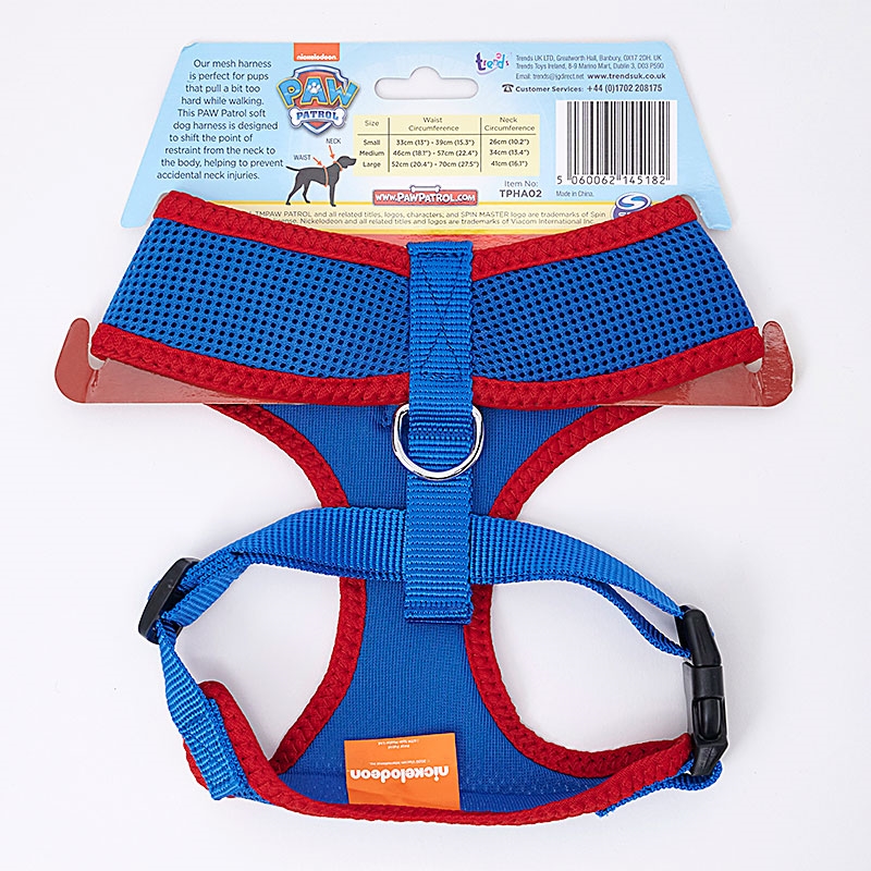 PAW Patrol Mesh Fabric Pet Harness Medium Back