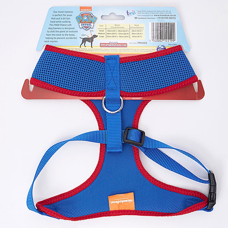 PAW Patrol Mesh Fabric Pet Harness Large Back